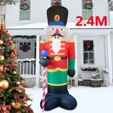 2.4M Inflatable Nutcracker Soldier built-in LED Light Outdoors Christmas