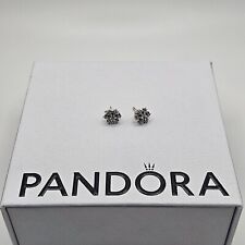 Genuine Pandora Clear Sparkling Snowflake Stud Earrings ALE 925 #292370C01