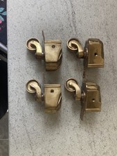 Set of 4 Vintage Brass Claw Foot Castors | Antique Victorian  Paw Feet Casters