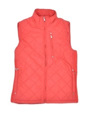 RALPH LAUREN Womens Quilted Gilet UK 8 Small Red Polyester XJ91