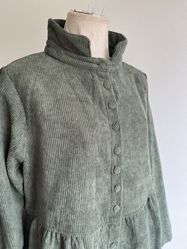 Green corduroy dress - corduroy,