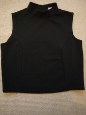 F&F Black Sleeveless Textured Turtle Neck Tank Crop Top in Size 14 Exc Con.