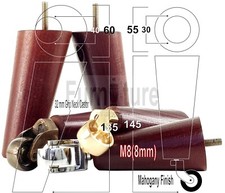 4x Wooden Chair Legs 2x With