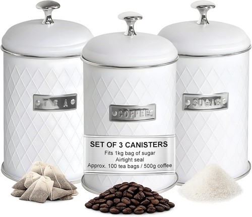 Tea coffee sugar canisters set - sugar,