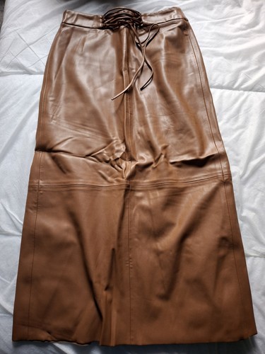 Zara skirt faux leather brown