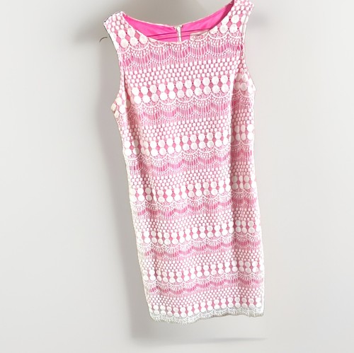 Eliza pink white lace shift - eliza, pink/white