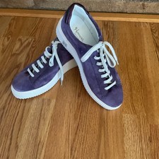 Homers Artisan Sneakers Platform Lug Soles Lace Up Purple Suede Women 41/10