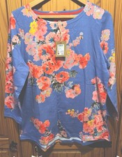 Joules Women's Floral Long Sleeve Top Size 16 Lovely  Colours New With Tags
