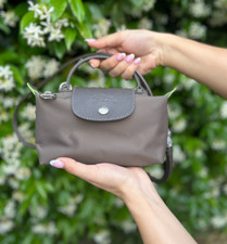 Longchamp Le Pliage TERRA BROWN pouch with adjustable straps + removable pouch