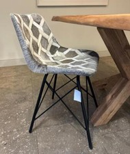 Dining chair grey cowhide - dining,
