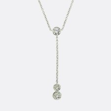 Tiffany & Co. Diamonds By The Yard Drop Pendant Necklace Platinum