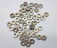 QUANTITY OF 50  2BA  HALF  NUTS  BRASS  PLATED