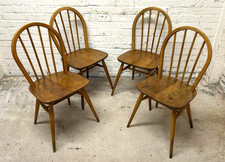 Set of 4 Mid Century Ercol Blonde Hoop Back Dining Kitchen Chairs (Can Deliver)
