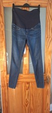 Over Bump Maternity Jeans Dark Blue Size 10 H&M Skinny Fit