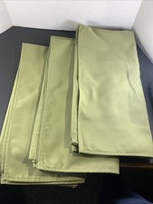 Vtg Pea Green Tablecloth Set