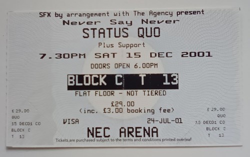 Status quo concert ticket stub - status,