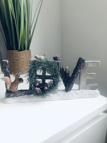 Love word winter woodland - love,