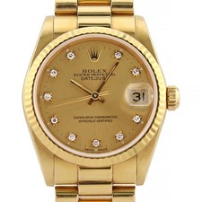 ROLEX Datejust 31mm Midi 68278 Presidential Champagne Diamond Dial 1992 B&P