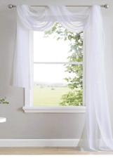 White Voile Scarves ~ Net Curtains Swags & Scarf Voile Panel 
