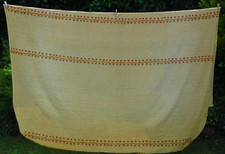 Vintage Original Retro Double Yellow Ribbed Candlewick Bedspread Blanket #2