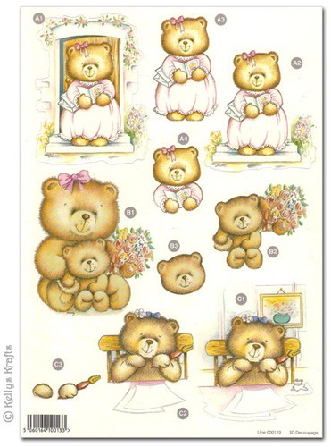 Happy bear family die cut - family, a4