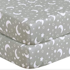 2 x pack cot bed Sheet 100% Egyption Cotton Fit Moses Basket/cot/cotbed/crib 2pc