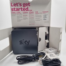 Sky Wireless Wifi Router Black SR102-Z Sky Hub With Cables Boxed