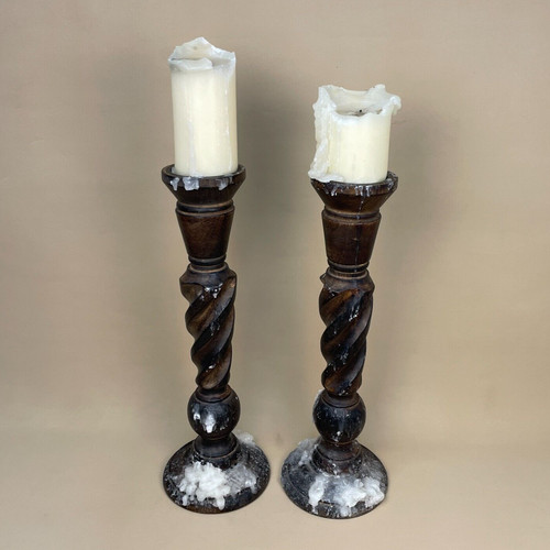 Antique pair wooden church - pair,