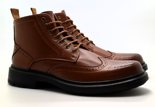 Mens brogue combat rider boots - mens,