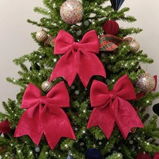 Large Dark Red Velvet Christmas Bow Christmas Tree Decorations
