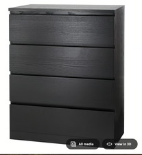 Black Modern Bedside Chest of