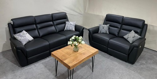 Genuine black leather - black,
