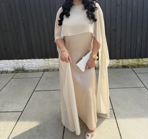 Champagne cape dress - cape,