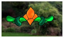 Long Edwardian Stained Glass Effect Window Cling 