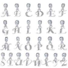 Letter initial charm silver - letter,