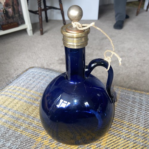 Antique hand blown blue - blue, glass