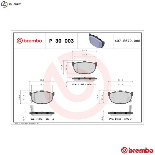 Brake pad set disc - disc, 30