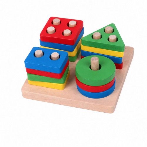 Wooden shape sorter sorting - wooden,