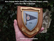 Rare Vintage Royal Ulster Yacht Club  Wall Plaque.c1972.