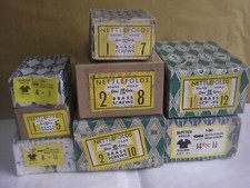 VINTAGE SLOTTED ROUND HEAD BRASS WOOD SCREWS - NETTLEFOLDS - ALL SIZES