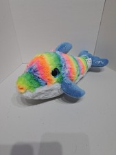 Multi Coloured Dolphin Plush Soft Toy