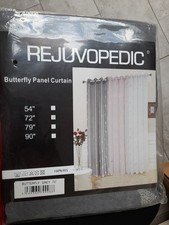 UK Sheer Voile Butterfly Curtain Door Window Panel, Room Divider, Drape 72" Grey