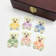 Embroidered crocheted teddy - embroidered,