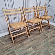 Vintage Trio x3 Wooden Folding Director Deck Chairs Habitat ? Aldo Jacober Style