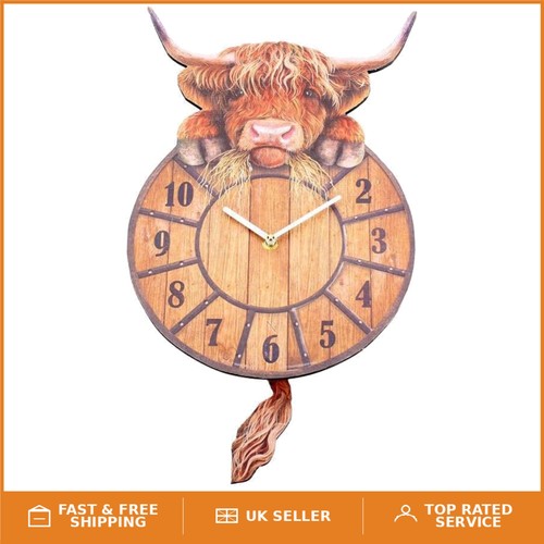 25cm red highland cow - clock,