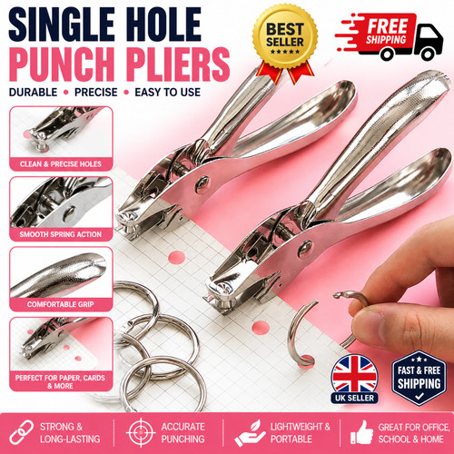 Hole punch metal hand held - punch, one