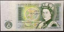 Banknote One Pound £1 Bank of