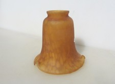 Vintage Mottled Glass Light Shade Orange Amber Art Nouveau Lamp Old - £11 each