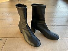 Zara Soft Block Heel Black Ankle Boots Size 7