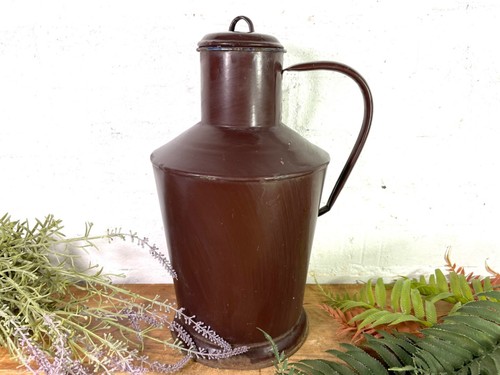 Vintage french brown enamel - brown,